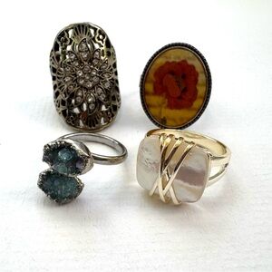 4 Ring Set. Various Designs and Sizes.